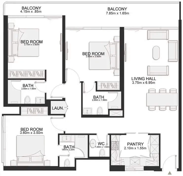 3 bedroom layout