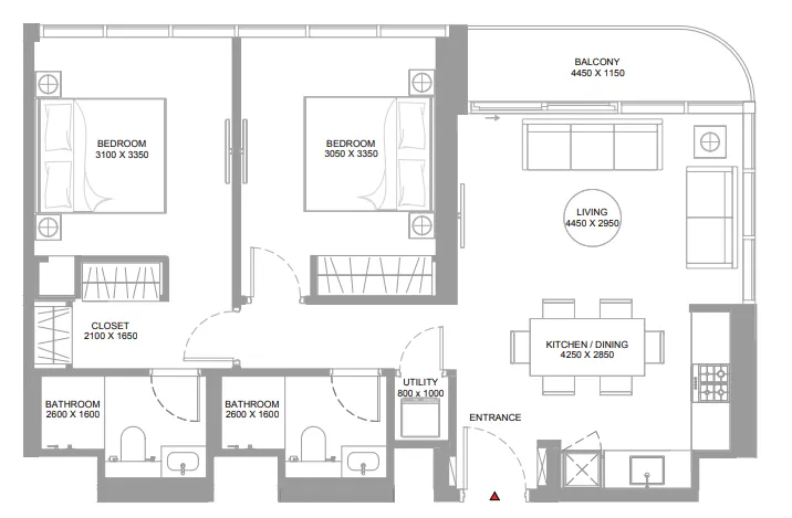 2 bedroom layout