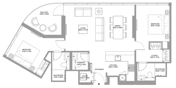 2 bedroom layout