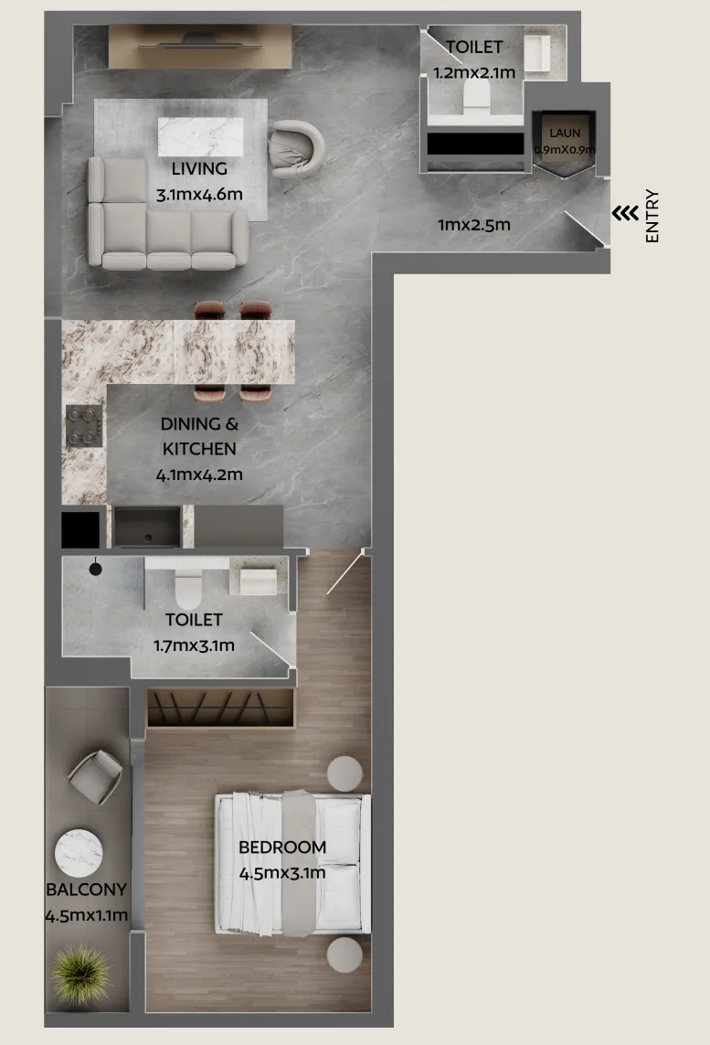 1 bedroom layout