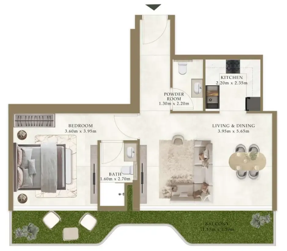 1 bedroom layout