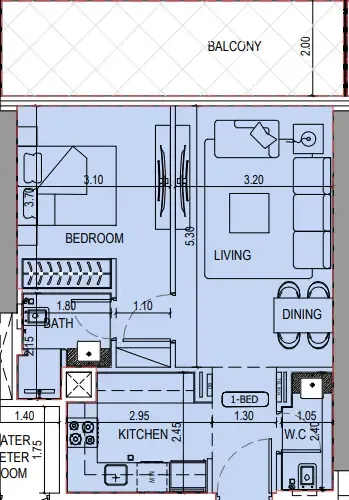 1 bedroom layout