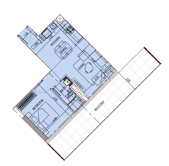 1 bedroom layout