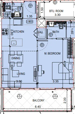 1 bedroom layout