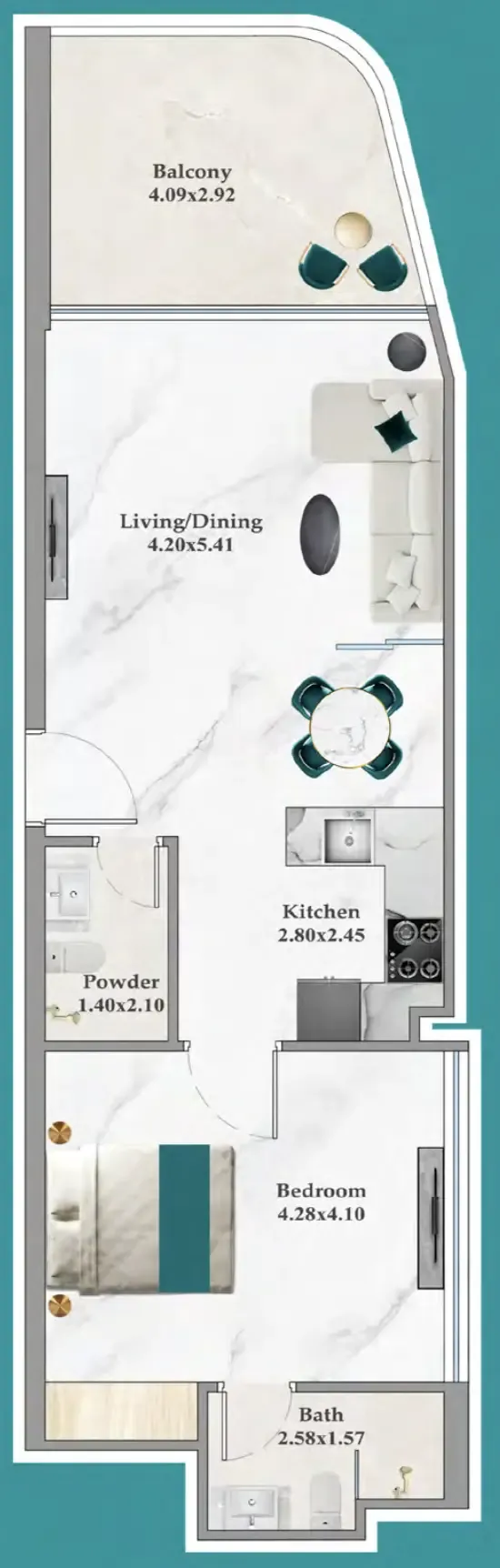 1 bedroom layout