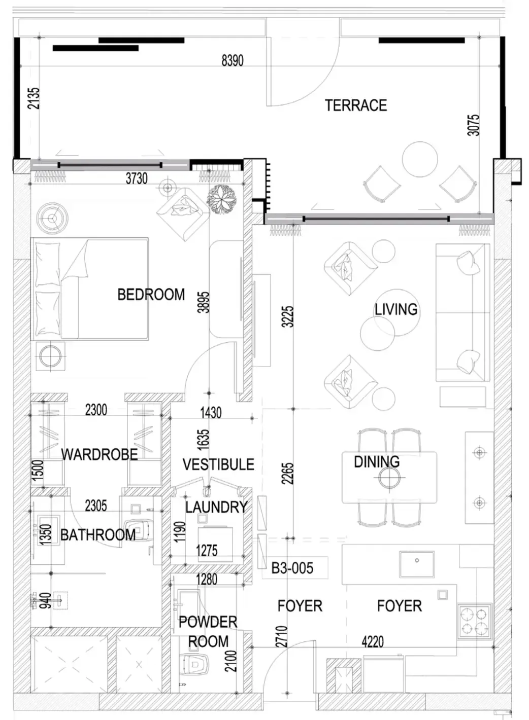 1 bedroom layout