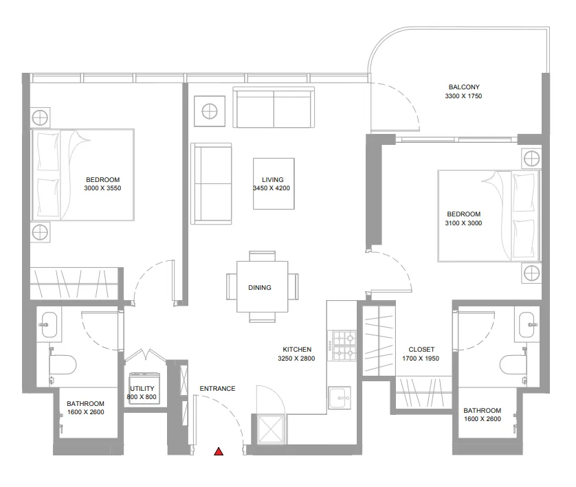 2 bedroom layout
