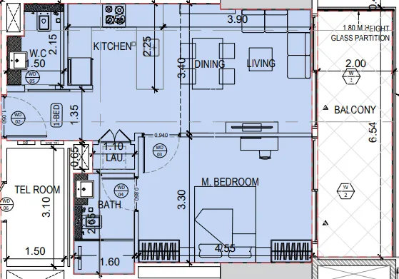 1 bedroom layout