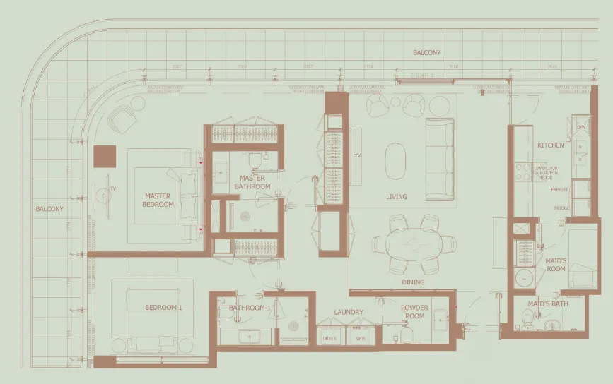 2 bedroom layout