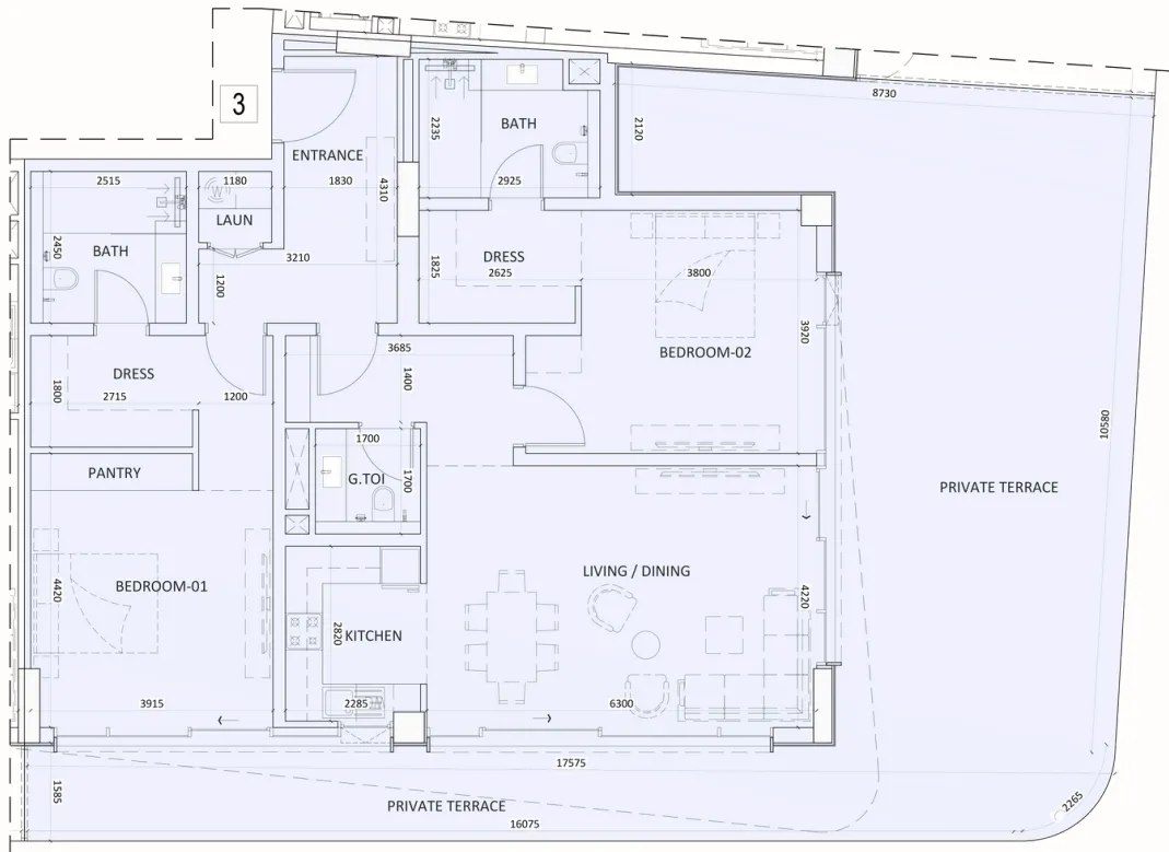 2 bedroom layout