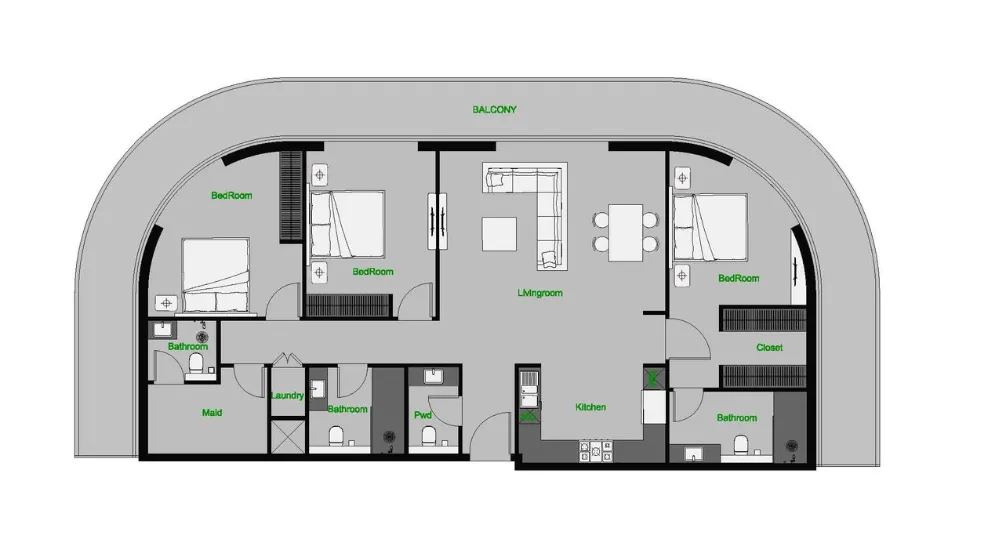3 bedroom layout