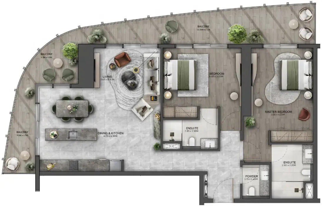 2 bedroom layout