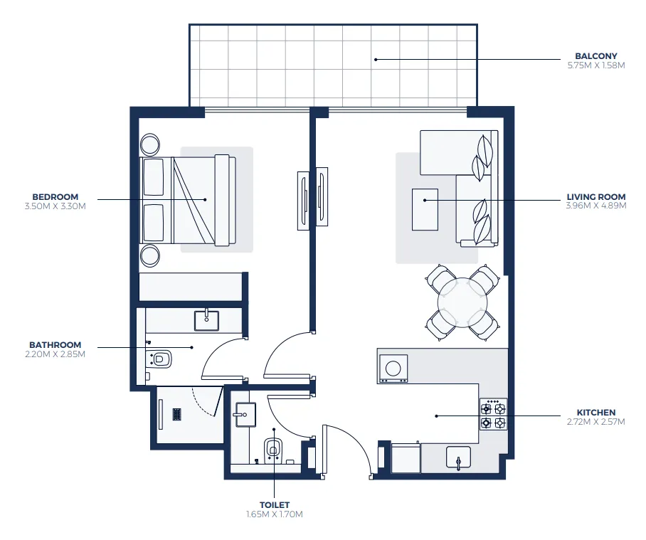 1 bedroom layout