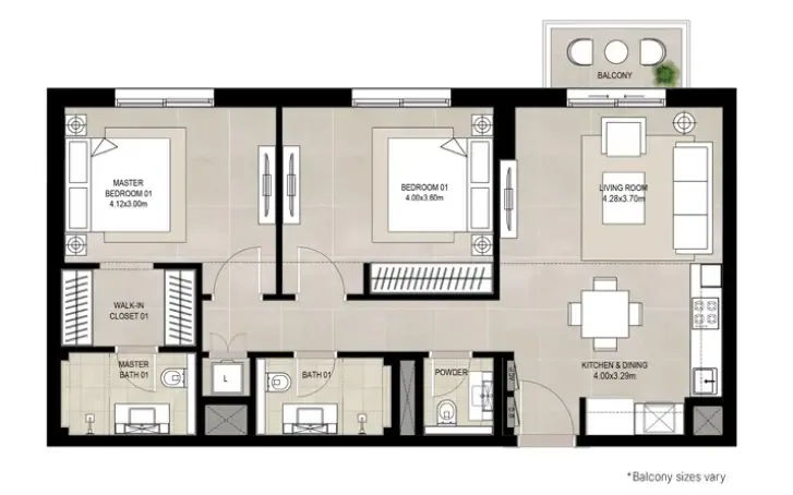 2 bedroom layout