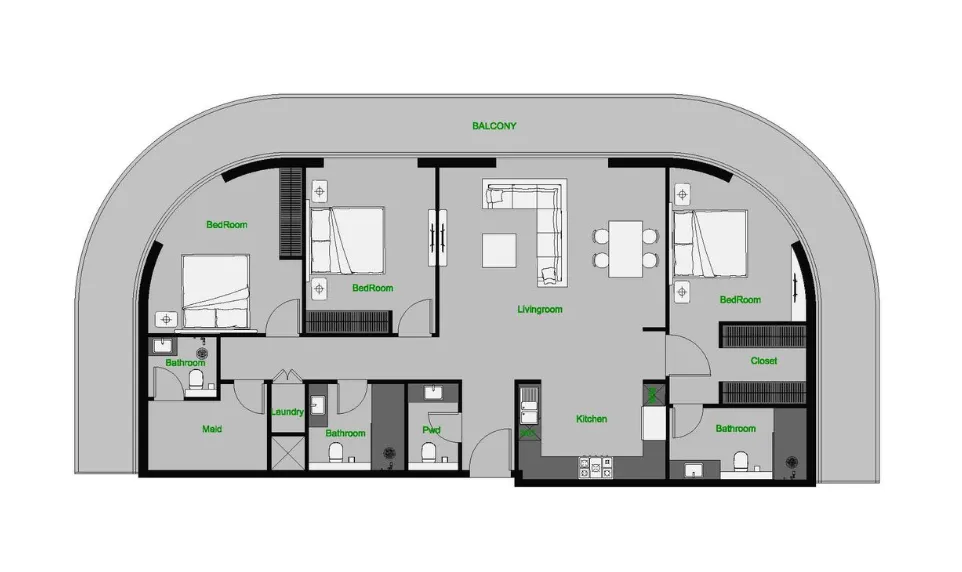 3 bedroom layout