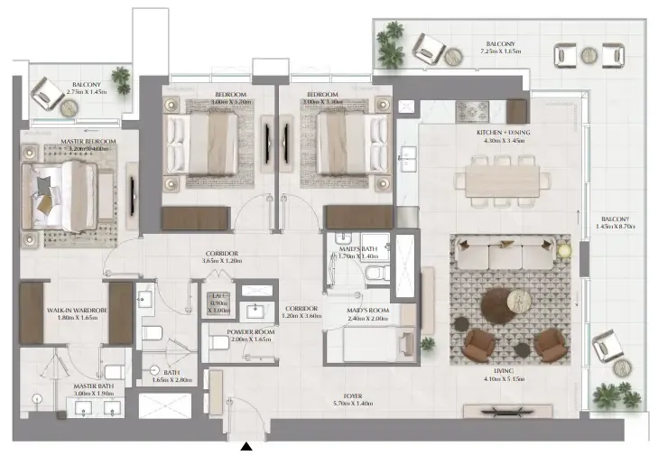 3 bedroom layout