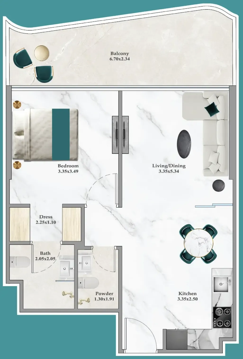 1 bedroom layout