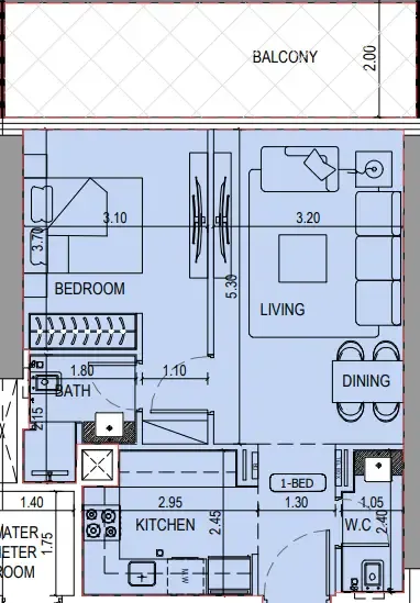 1 bedroom layout