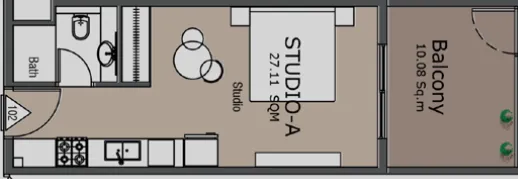 0 bedroom layout