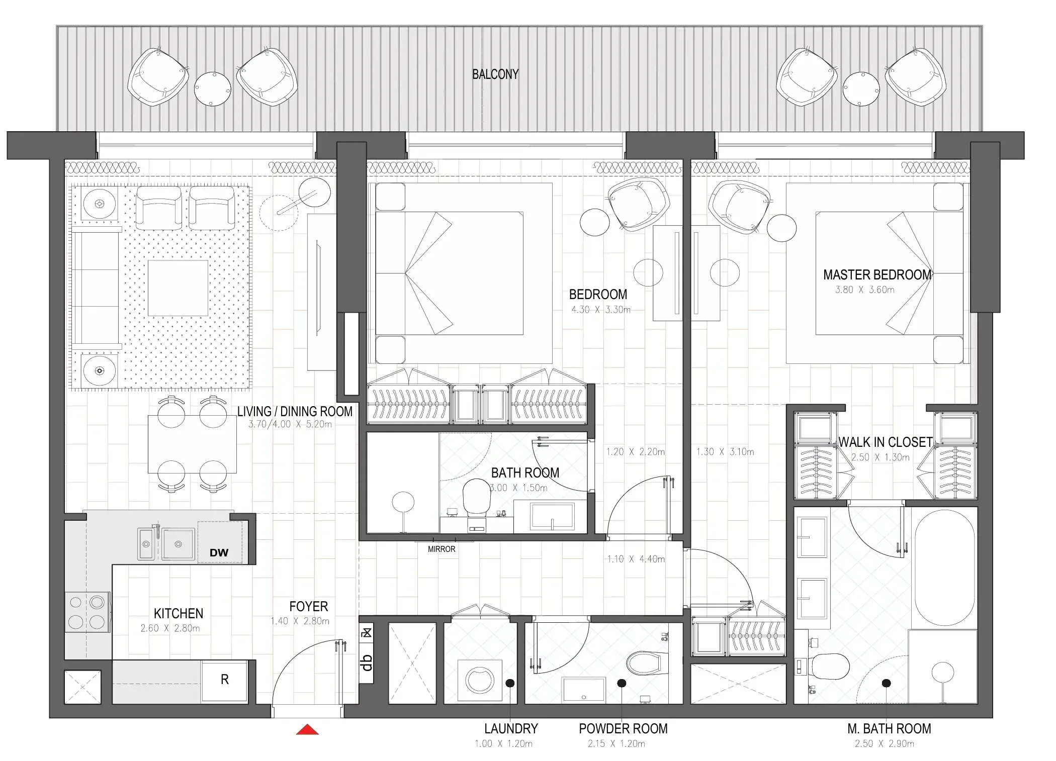 2 bedroom layout