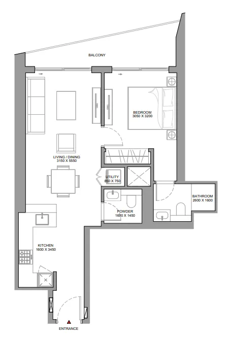1 bedroom layout
