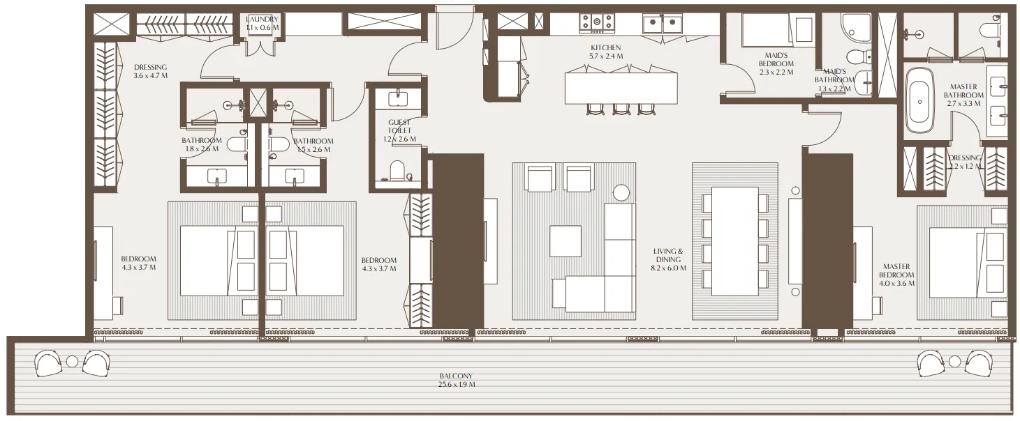 3 bedroom layout