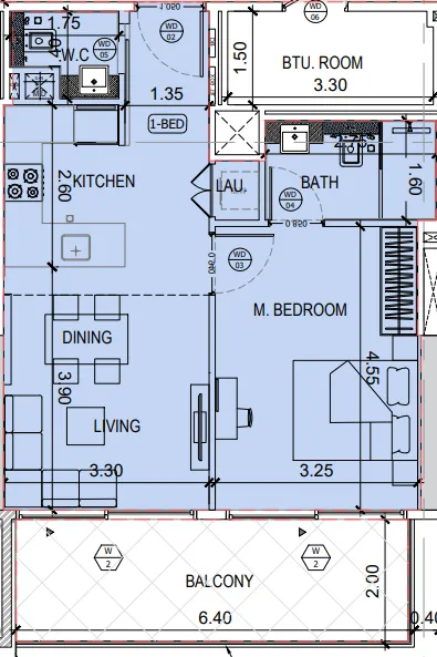 1 bedroom layout