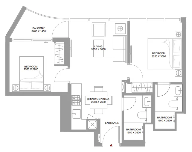 2 bedroom layout