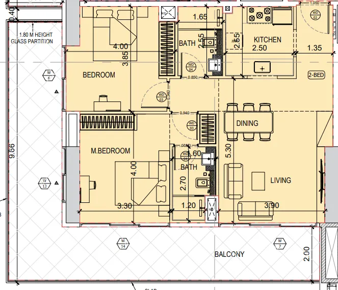 2 bedroom layout