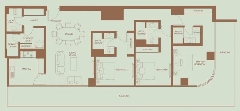 3 bedroom layout