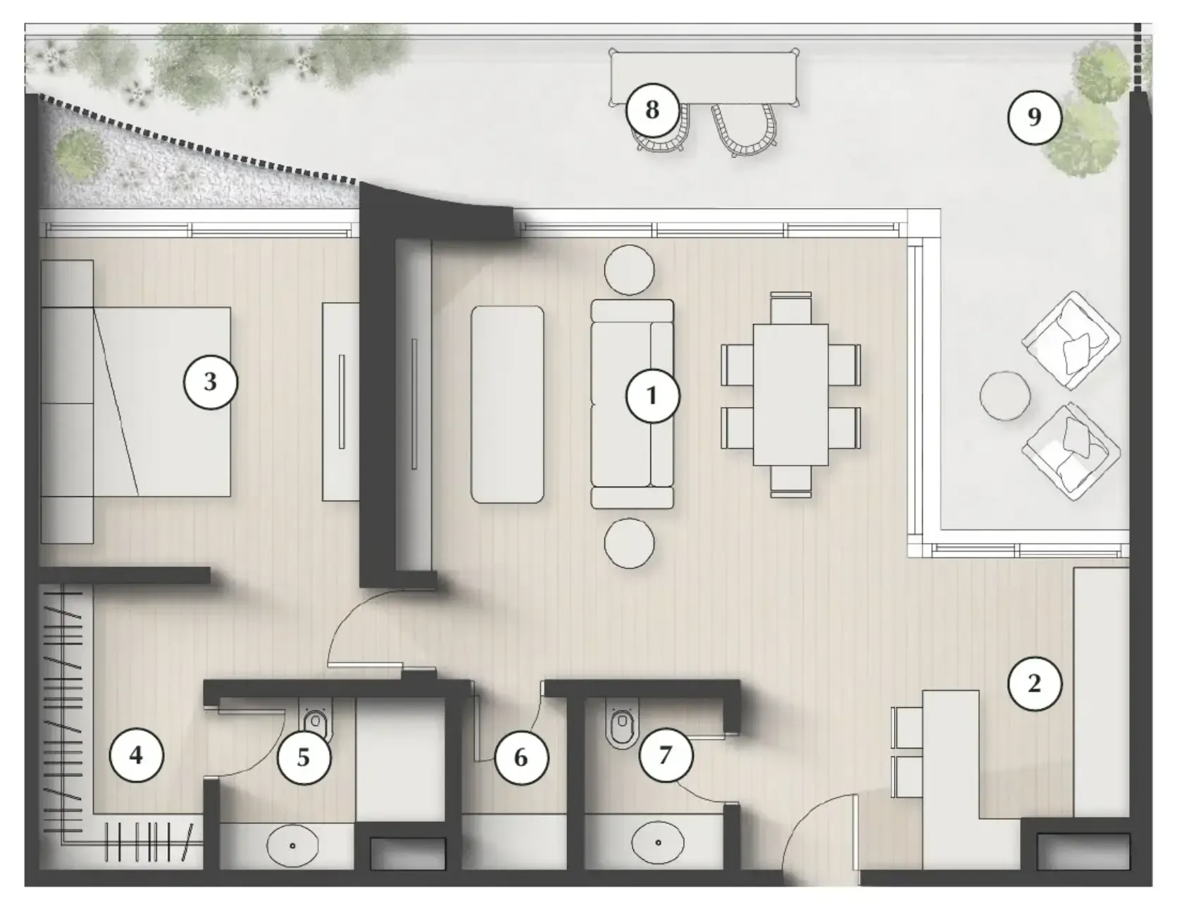 1 bedroom layout