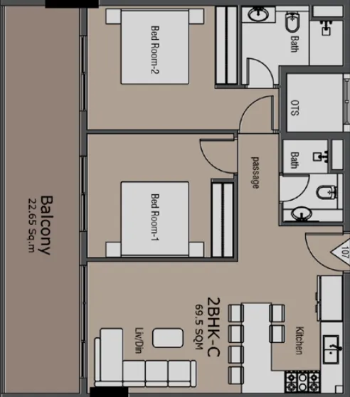 2 bedroom layout