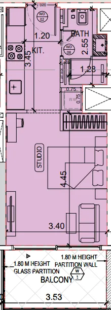 0 bedroom layout