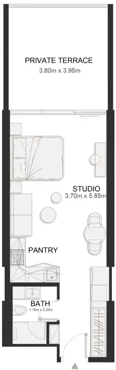 0 bedroom layout