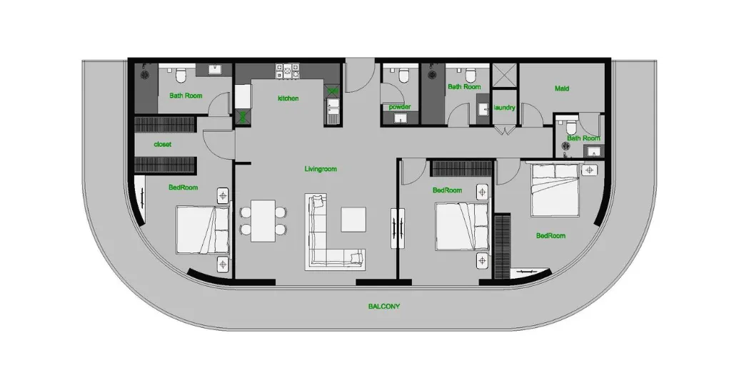 3 bedroom layout