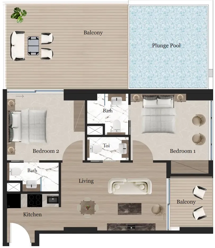 2 bedroom layout