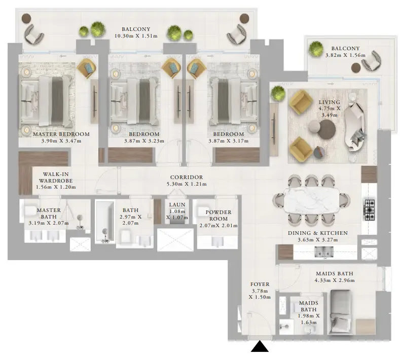 3 bedroom layout