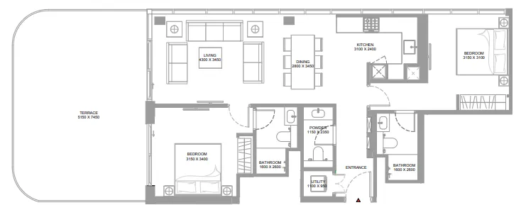 2 bedroom layout