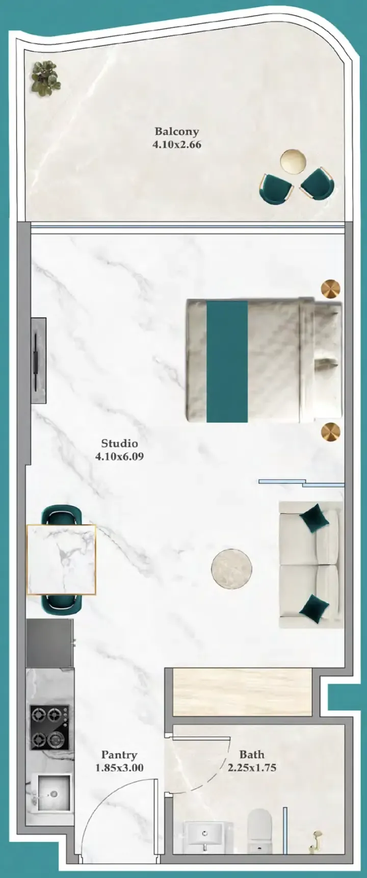 0 bedroom layout