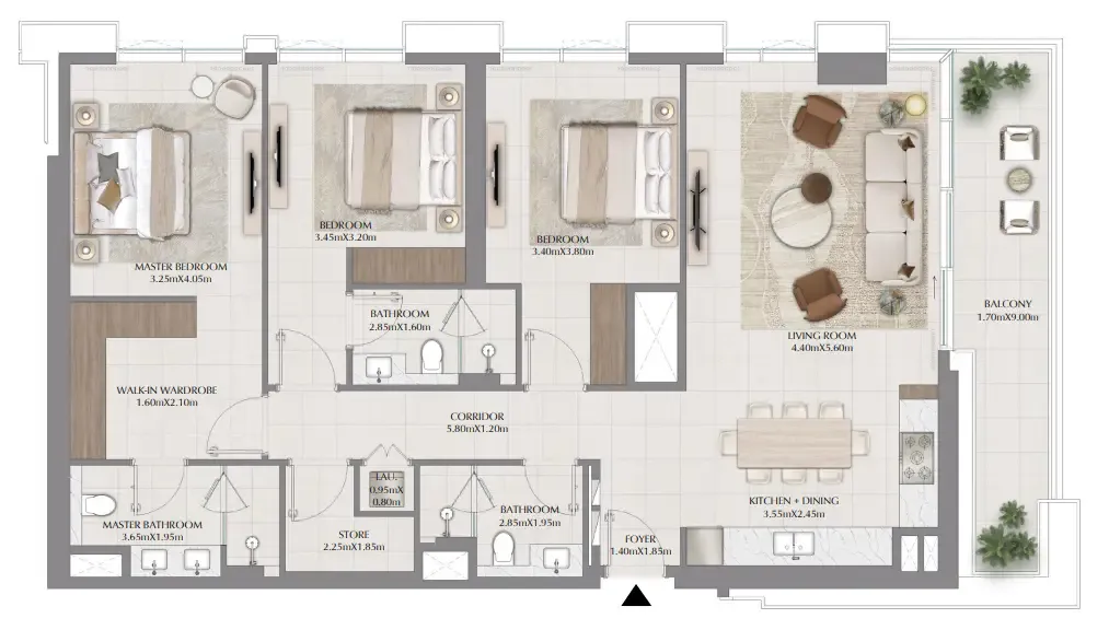 3 bedroom layout