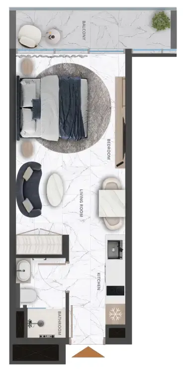 0 bedroom layout