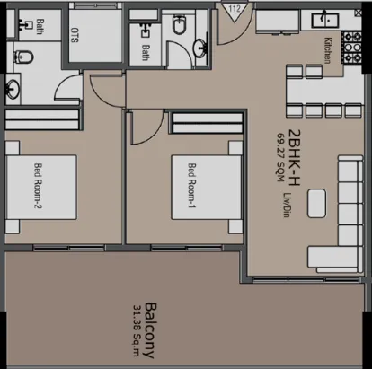 2 bedroom layout