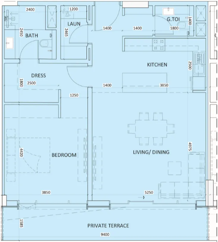 1 bedroom layout