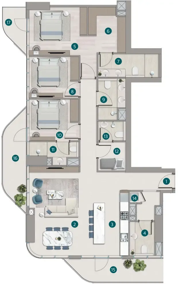 3 bedroom layout