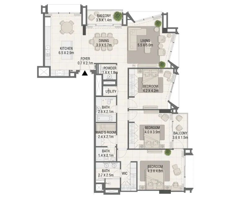 3 bedroom layout
