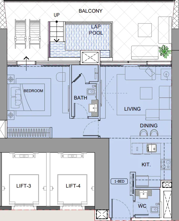 1 bedroom layout