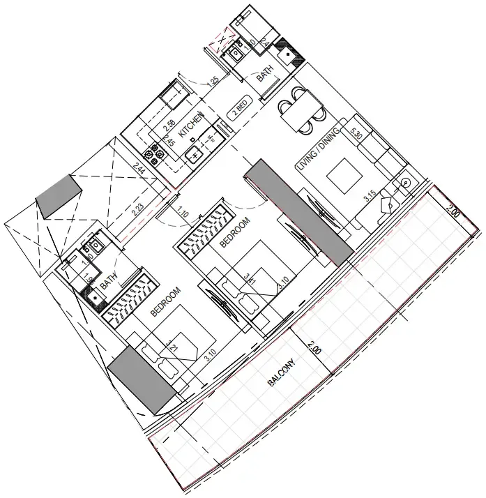 2 bedroom layout