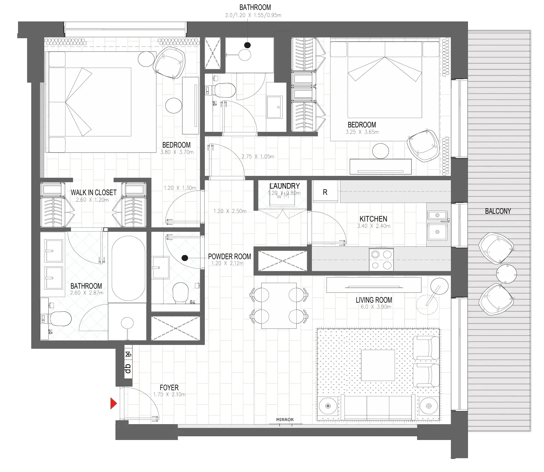 2 bedroom layout