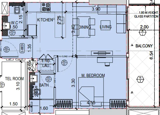 1 bedroom layout