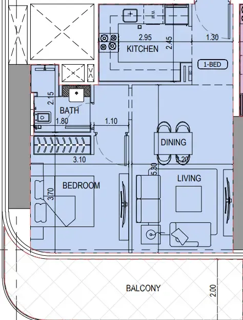 1 bedroom layout